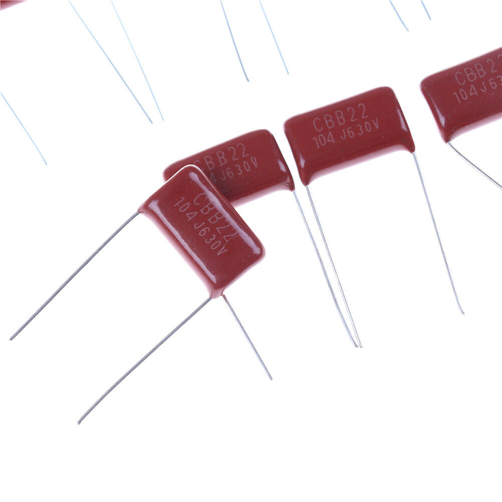 10pcs, CBB 104J 630V 100NF 0.1UF P10mm Metallized Film Capacito.l8