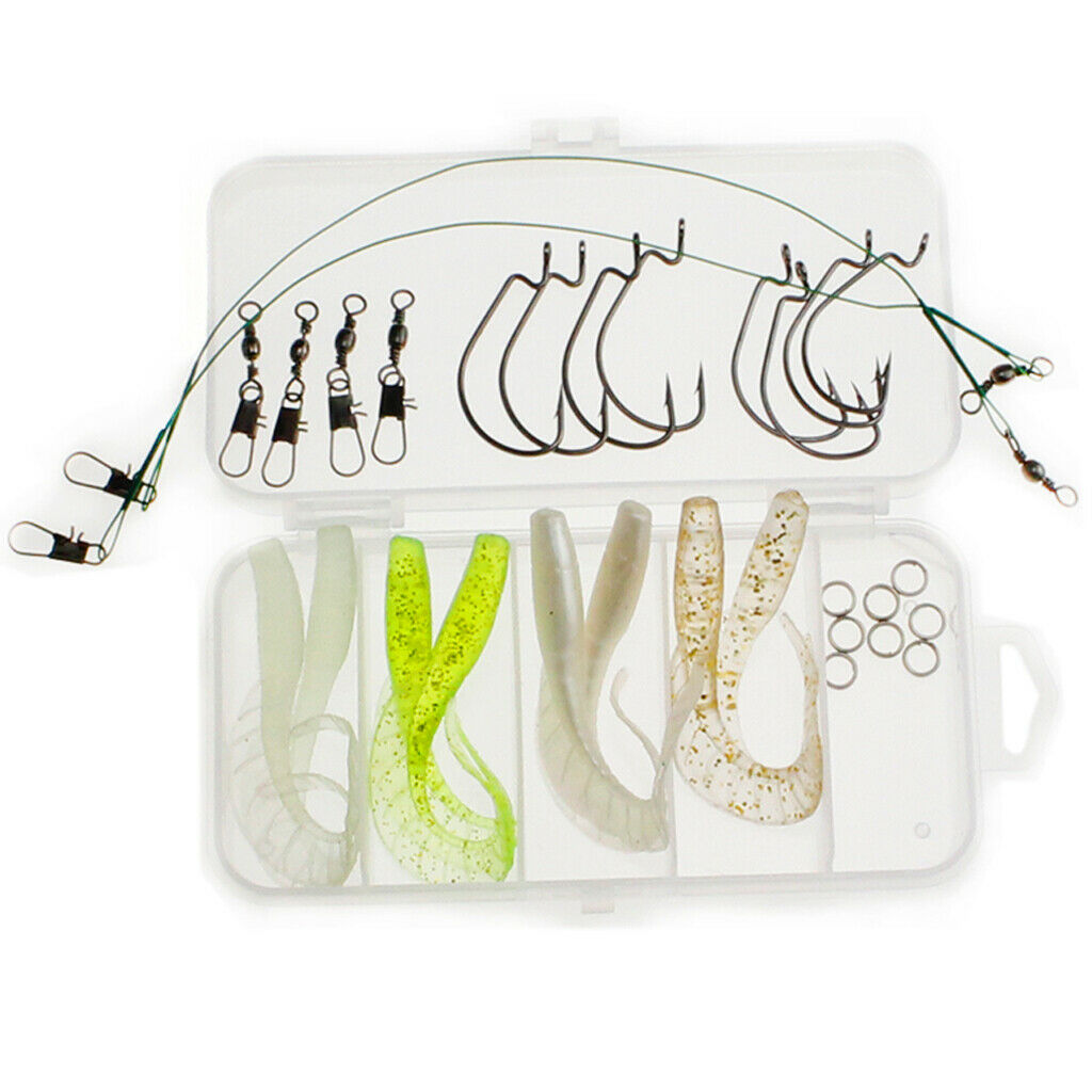 1 Set Bait Suit Single-tailed Worm Fishing Grub Lures Fishing Accessories
