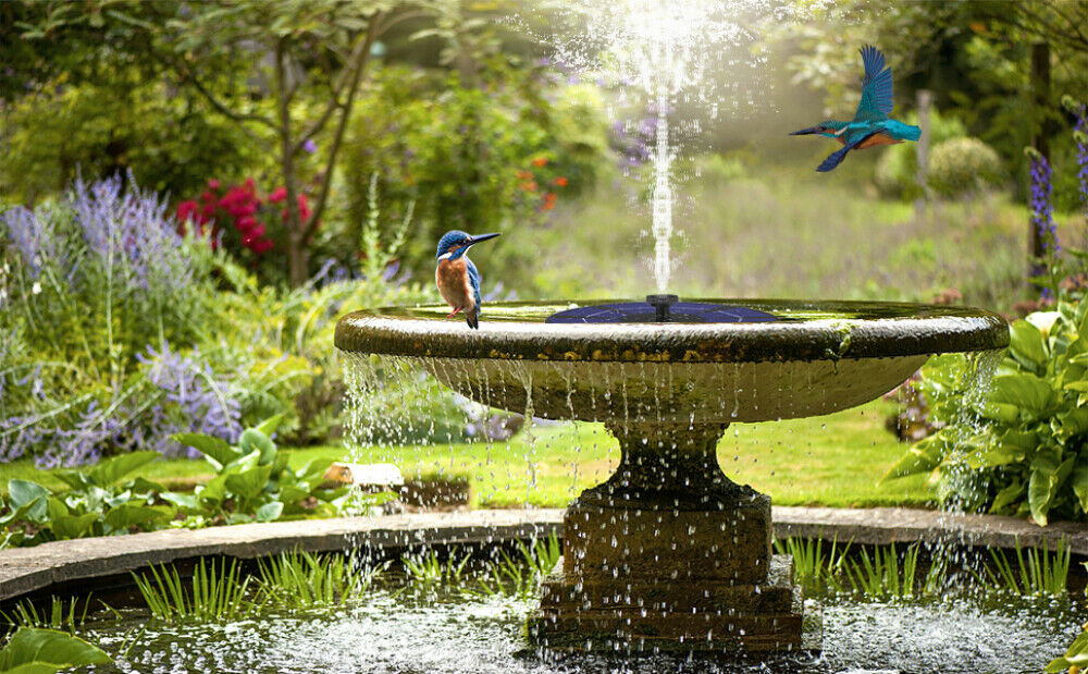 Solar Fountain Pump Solar Water Pump with 6 Nozzle for Birdbath Garden and Patio