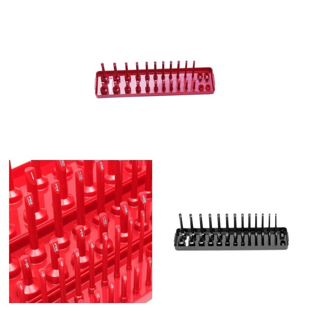 2x 1/4" Socket Storage Organizer Holder Rail for Desk Drawer Office Toolboxes