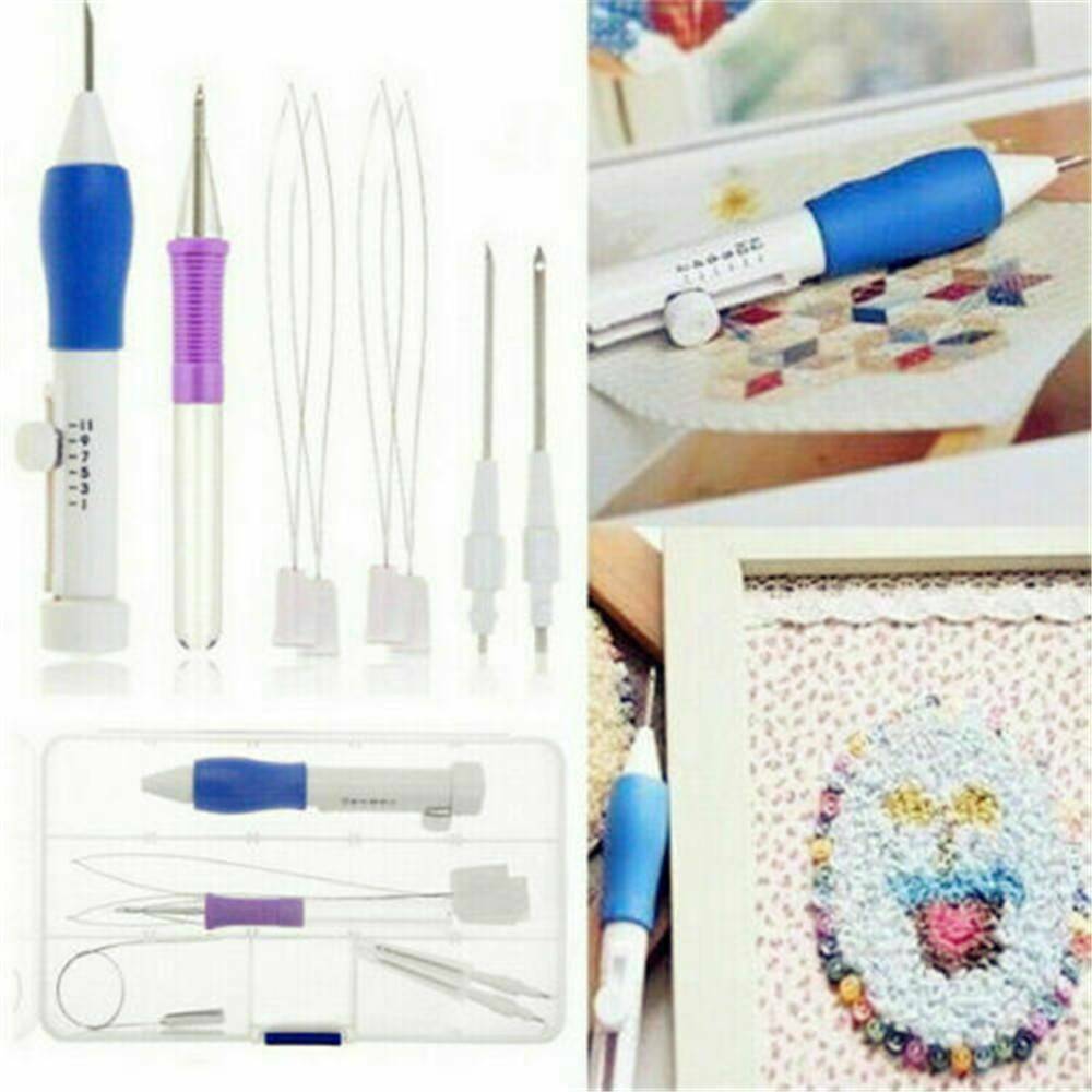 DIY Magic Embroidery Pen Set Punch Needle Stitching Knitting Sewing Tools US~~