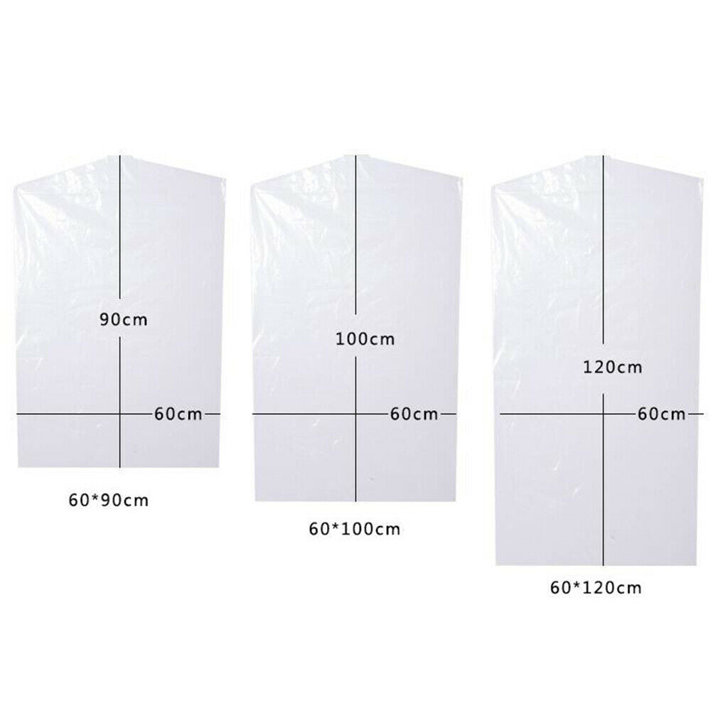 10 Packs Disposable Clear Garment Bags Dry Cleaning Laundrette Polythylene