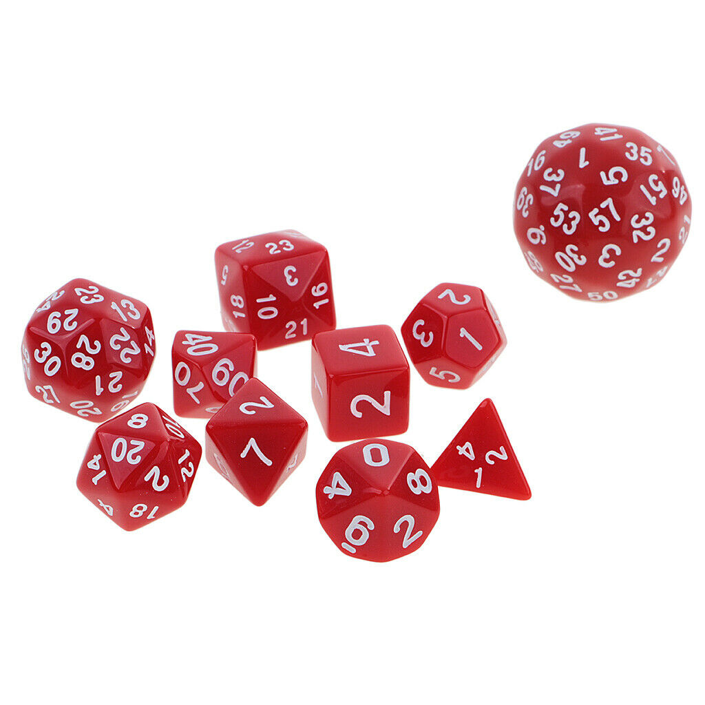 10x Digital Dice Multi-Sided Dices Set for D&D RPG Game Game Dice