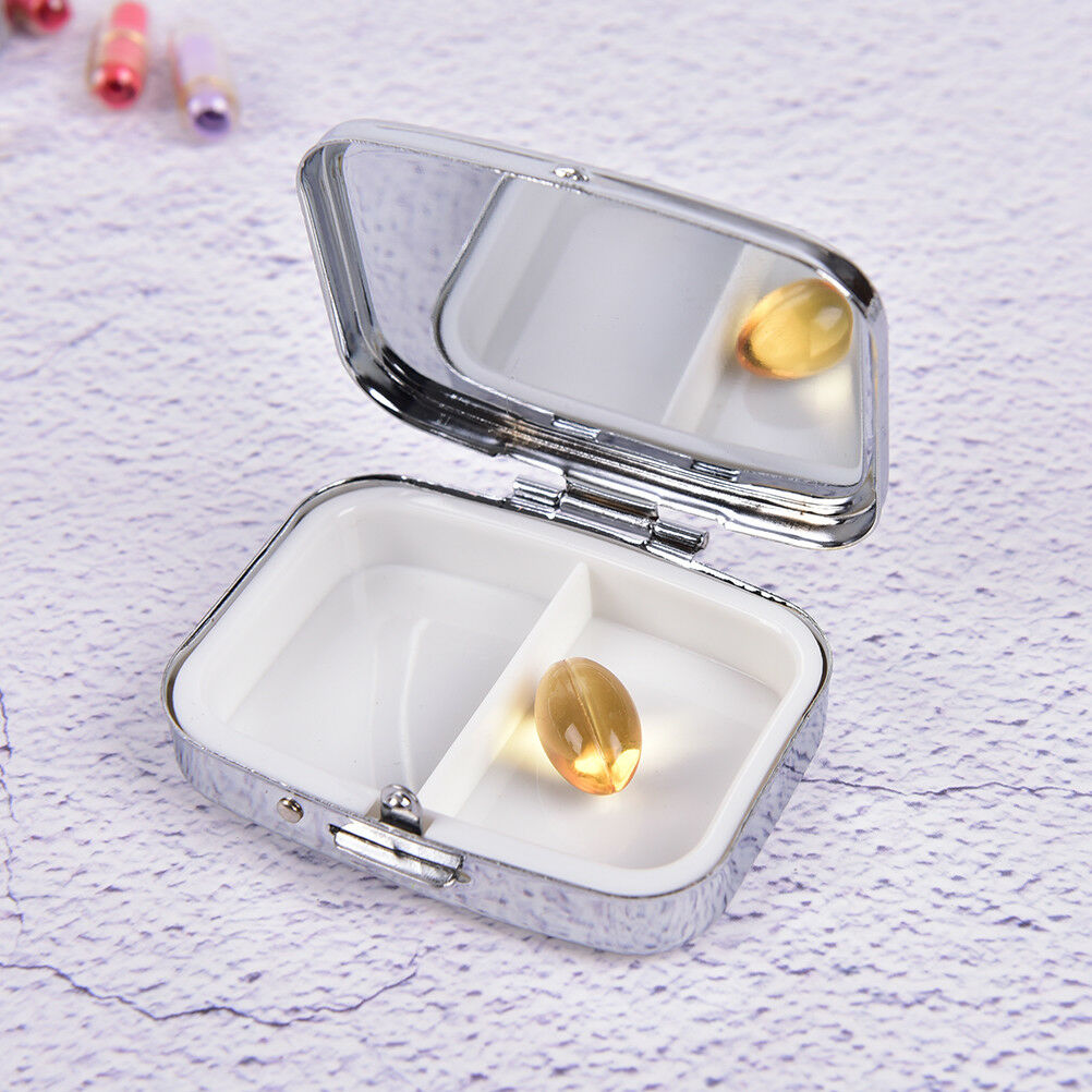 Square Metal Folding pill case Medicine Storage Organizers Pills Box Containers