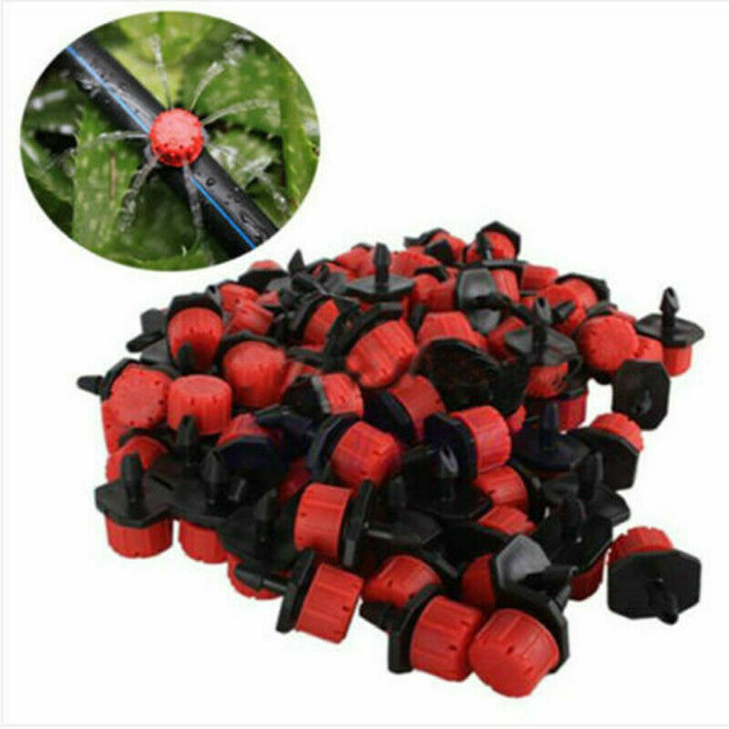 100x Adjustable Irrigation Dripper Sprinkler Watering Drip System Garden Supply