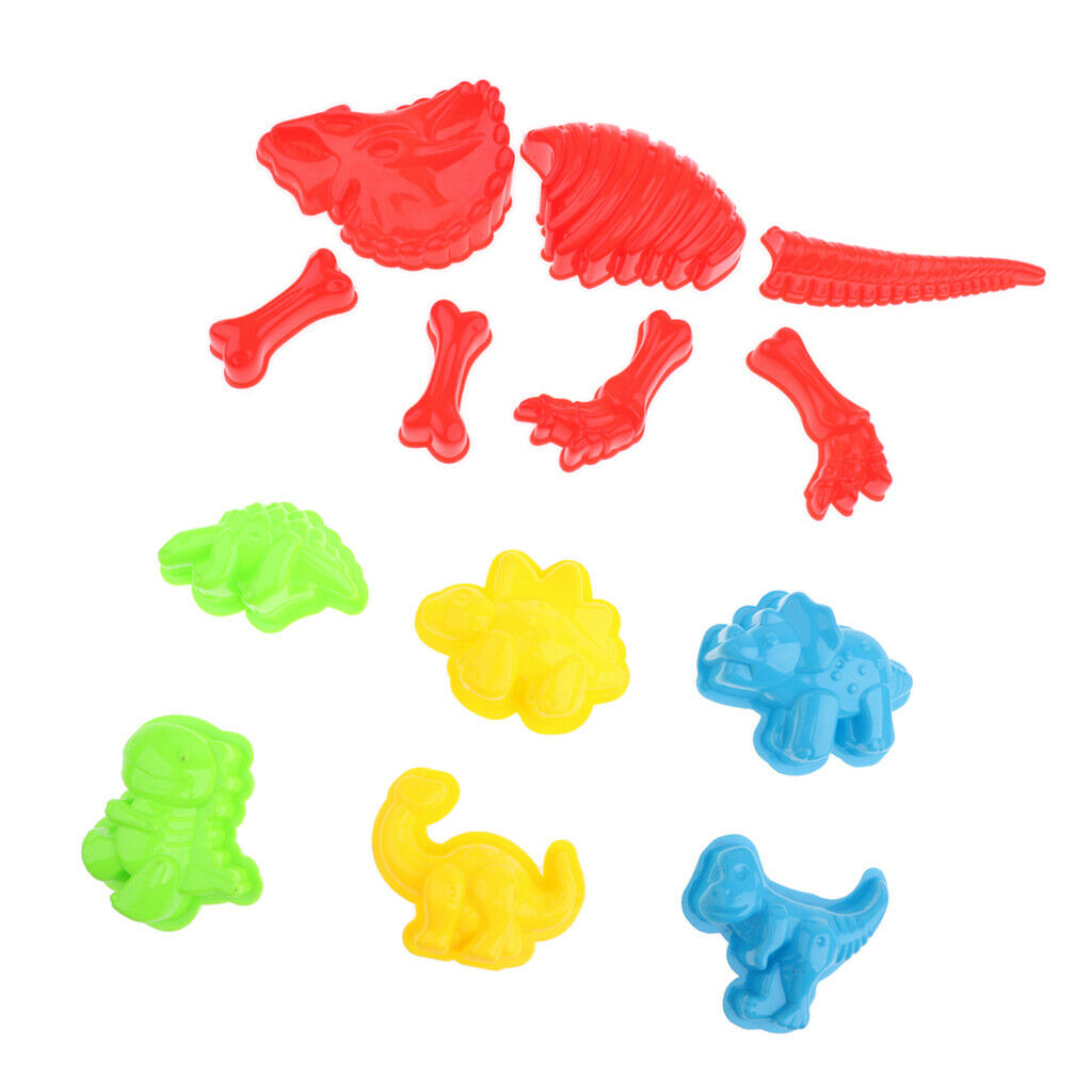 Multicolored Sand Clay Molds Dinosaur Sand Molds for Kids Beach Park Game