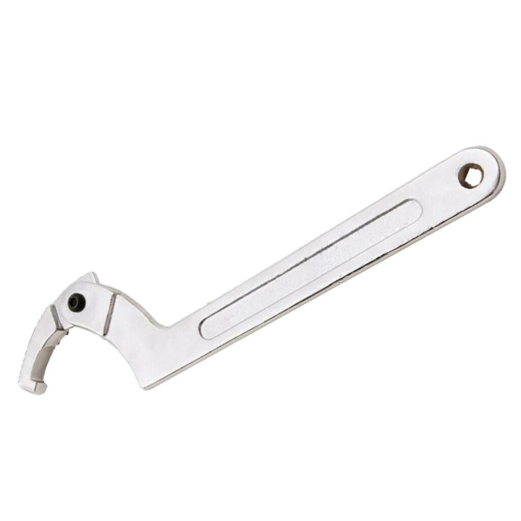 Chrome Vanadium Adjustable Spanner Hook Wrench Tool 32-76mm Square Head