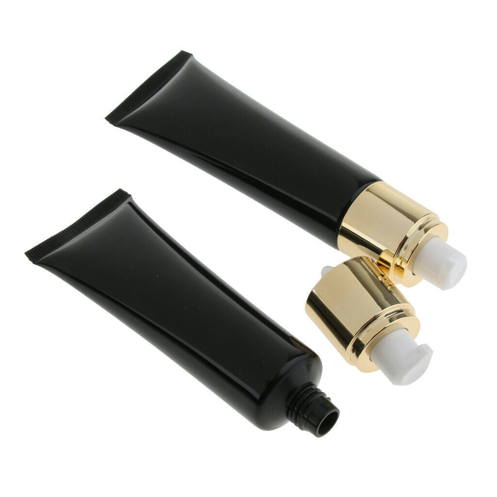 4 Pieces Plastic Squeeze Bottle Empty Makeup Liquid Foundation Pump Tube