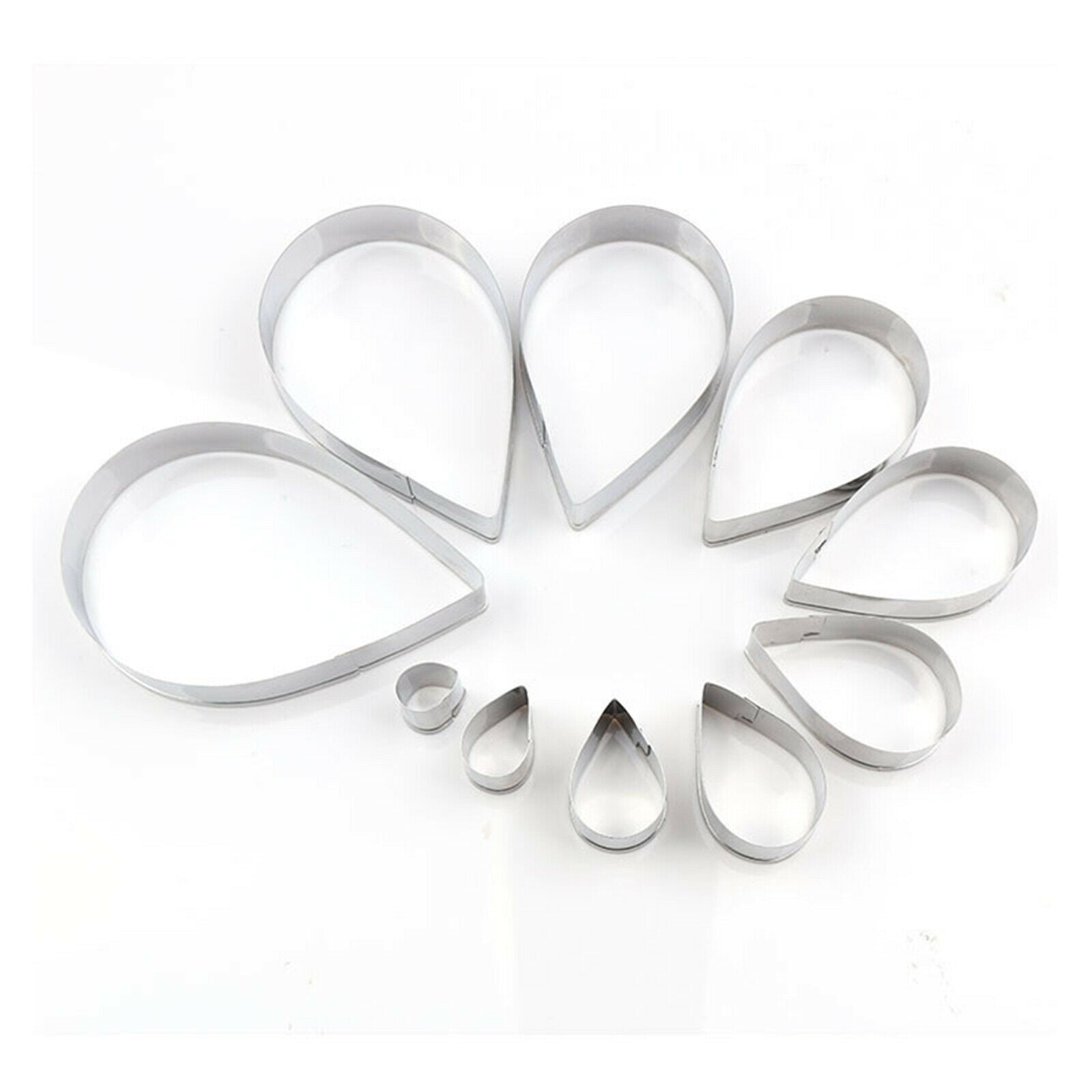10pcs Stainless Steel Drop Mousse Moulds Jelly Cake Mold Decoration Baking
