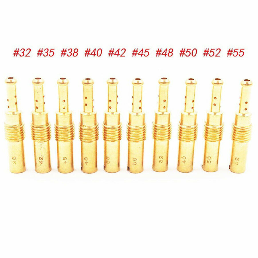 10 pcs Carburetor Main Jet Kit +10 pcs Slow/Pilot Jet