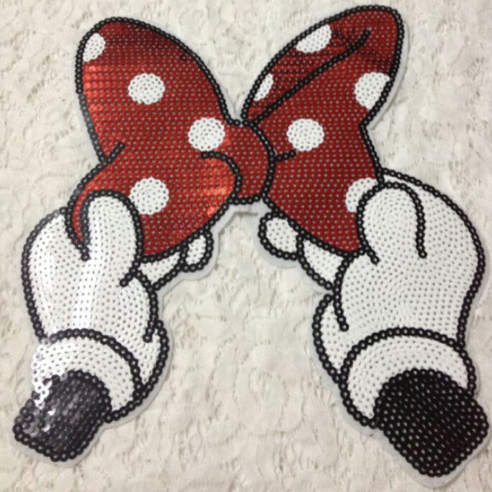 Embroidered Iron On Patches Bowknot Sequins Deal Clothing DIY Appliqu.l8
