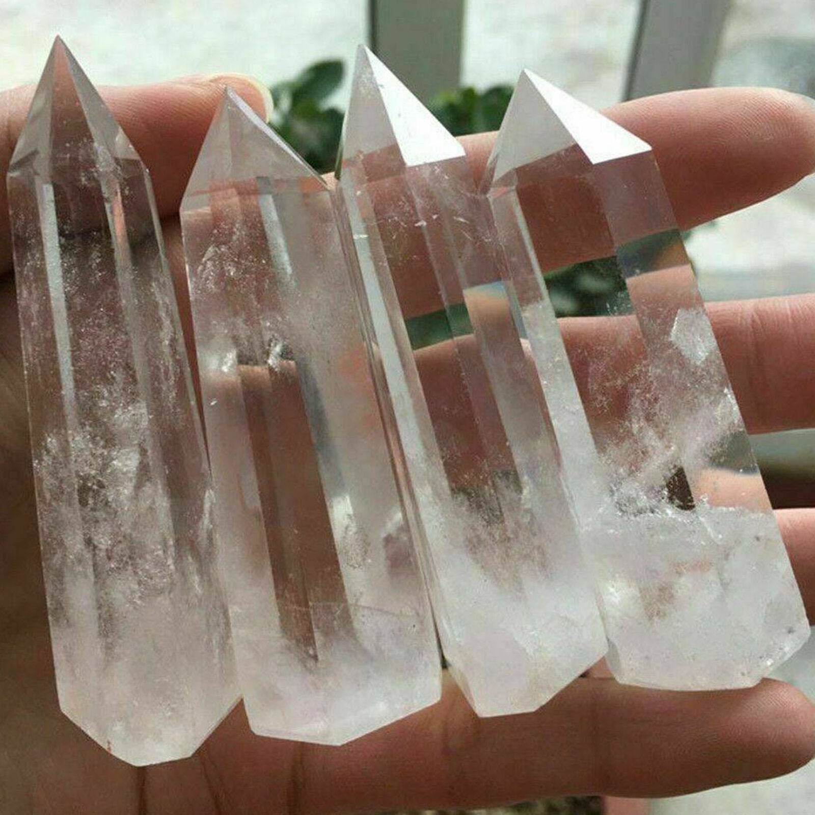 Clear Quartz Crystal Point Natural Wand Specimen Reiki Healing Stone 60-70mm.