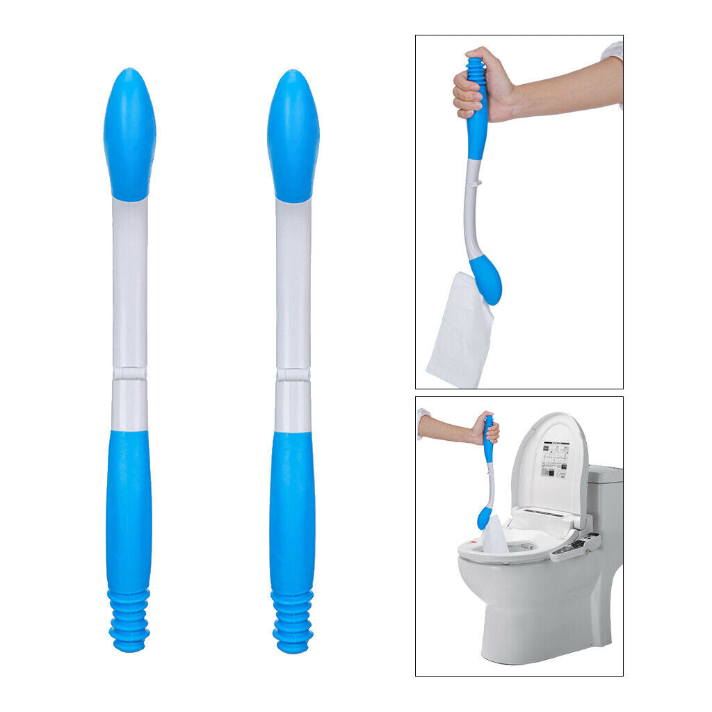 2x Foldable Bottom Wiper Long Reach Toilet Self Wipe Aid Mobility Tool