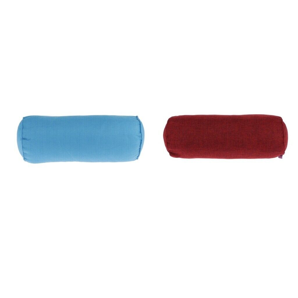 Lightweight Neck Lumbar Foot Rest Pillow Round Roll Sleeping Pillow Blue Red