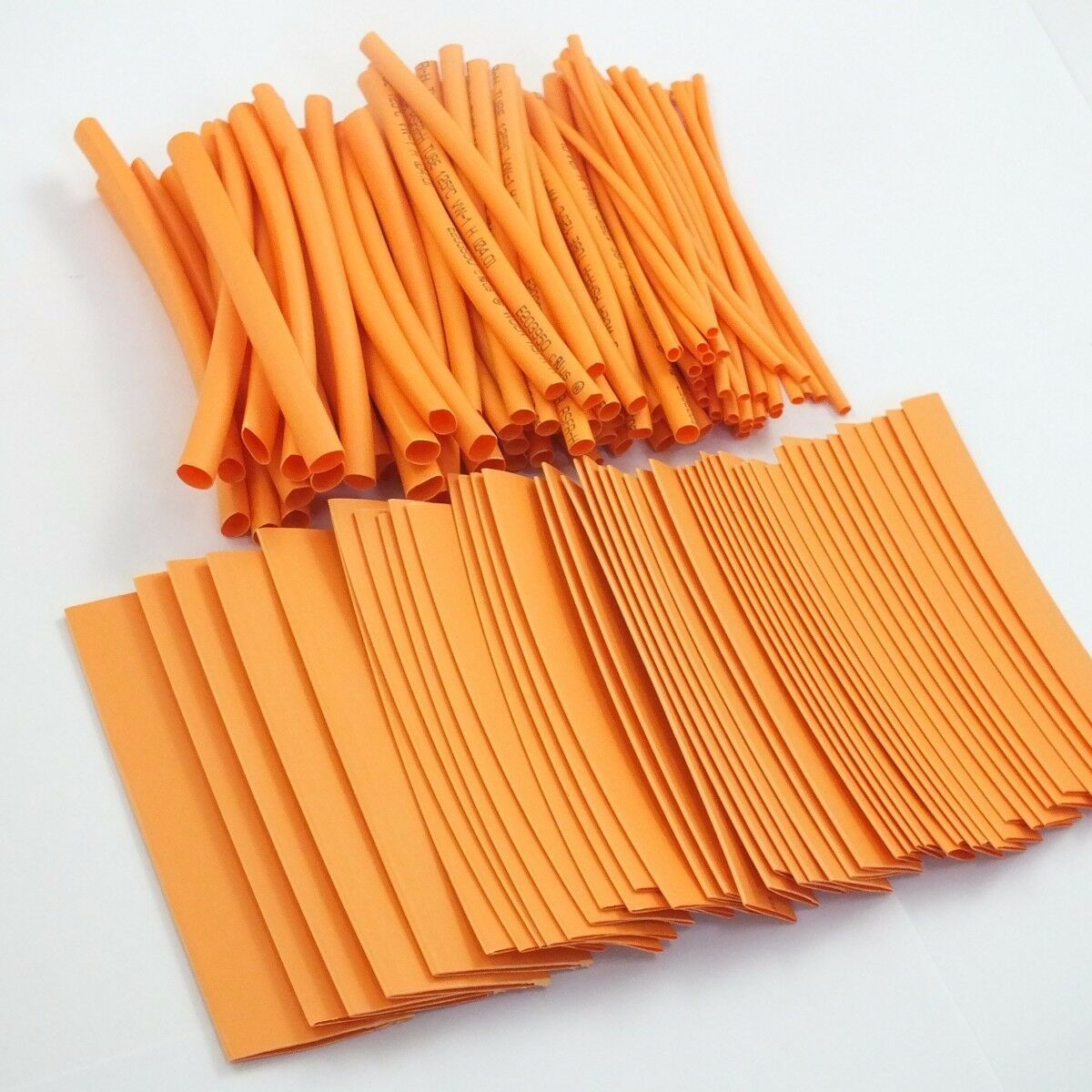 135PCS Pro-kit 4" shrinkable ratio 2:1 Heat Shrink Tubing Sleeve 7 Sizes Orange