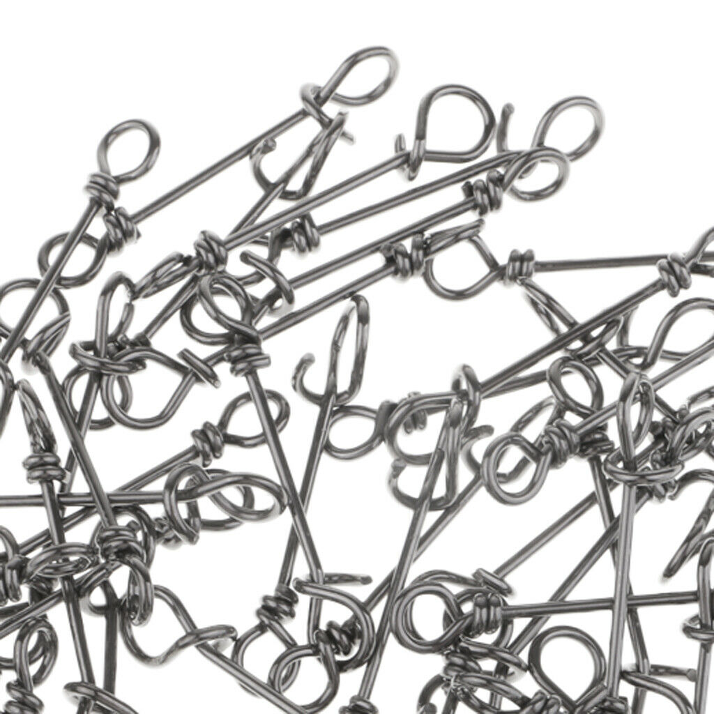 100pcs Powerful Fishing Fastach Clips Flexible Stainless Steel Connectors Snap