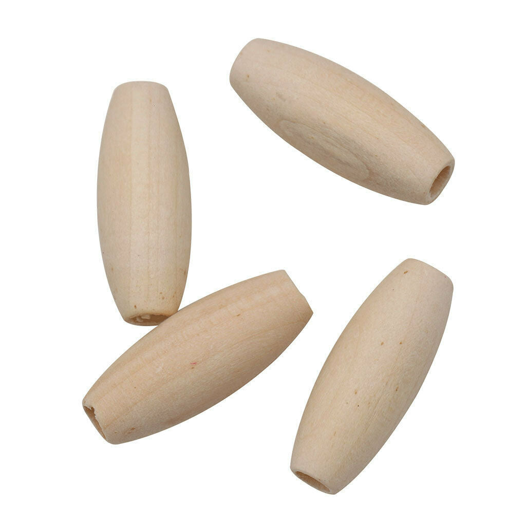20 Pieces Natural Wood Oval Bead Wooden Beads lOOSE DIY Jewelry Making Craft
