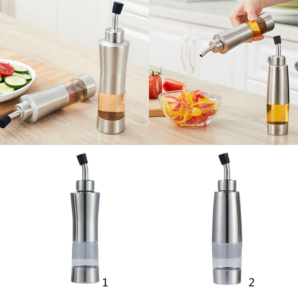 Kitchen Oil Vinegar Cruet Clear Oil Stainless Bottle with Sealed   A