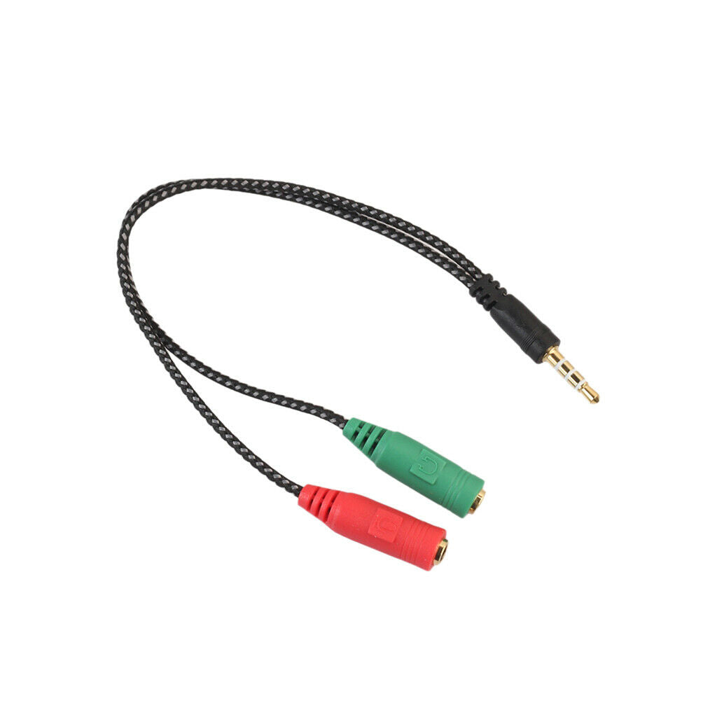 3.5mm Male To 2x 3.5mm Female Splitter Cable Stereo Audio Extension Adapter