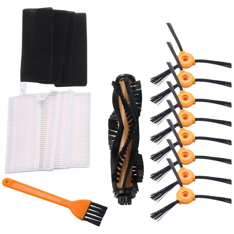 8 Brushes + 4 Hepa Filters + 1 Main Brushes For Ecovacs Deebot N79 N79S RobotiJ2