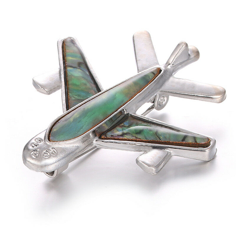 Airplane Aircraft Plane Brooch Pin Shell Shirt Collar Lapel Brooch Jewelry GY1