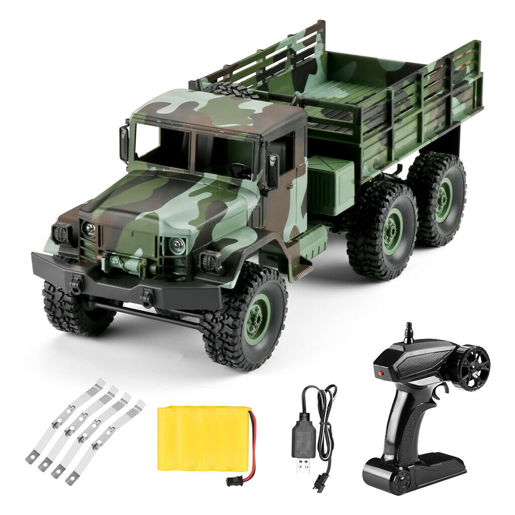 RC Military Truck, 1:16 Scale Remote Control Army Car 6WD 2.4G Vehicle Crawler