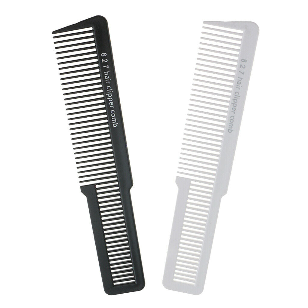 2 Packs Salon Stylist Cutting Styling Flat Top Clipper Comb White/Black
