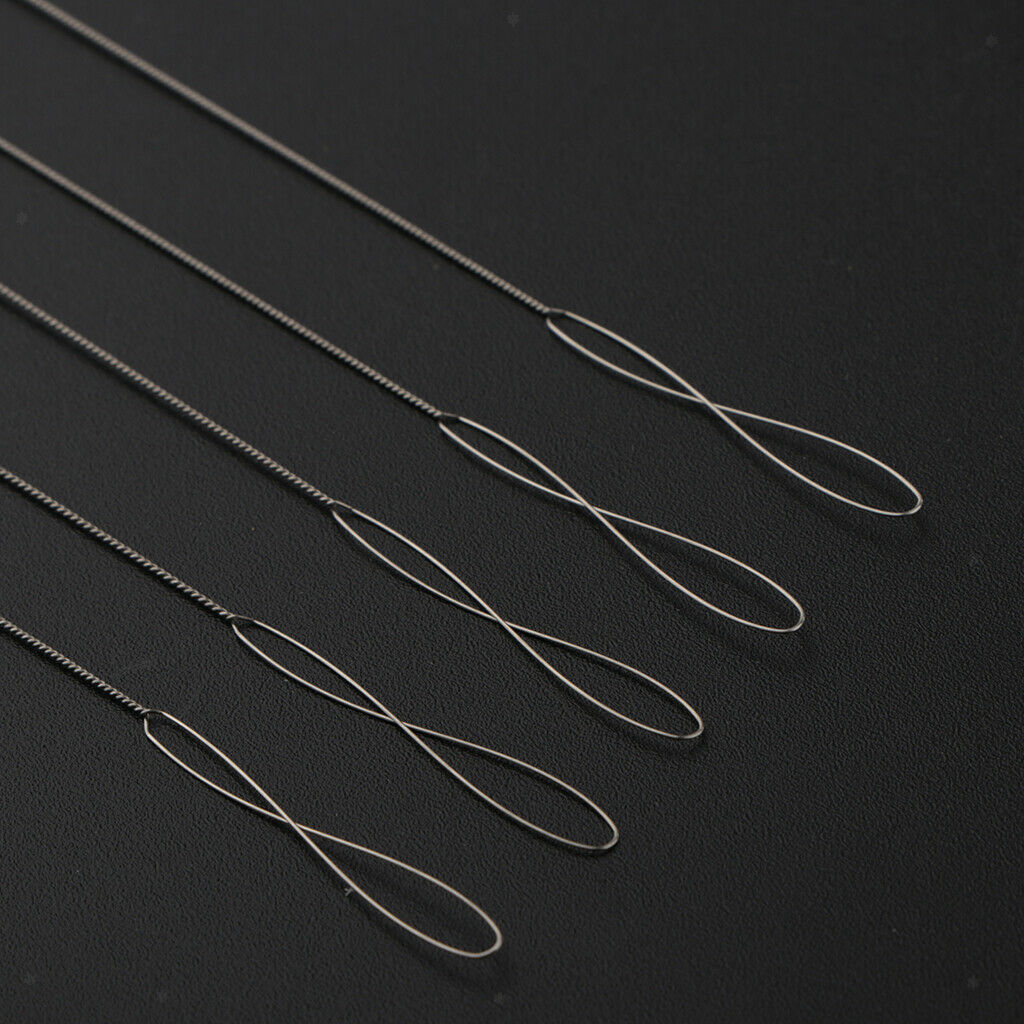 5 pieces bead needle collapsible big eye jewelry tools 0.4mm