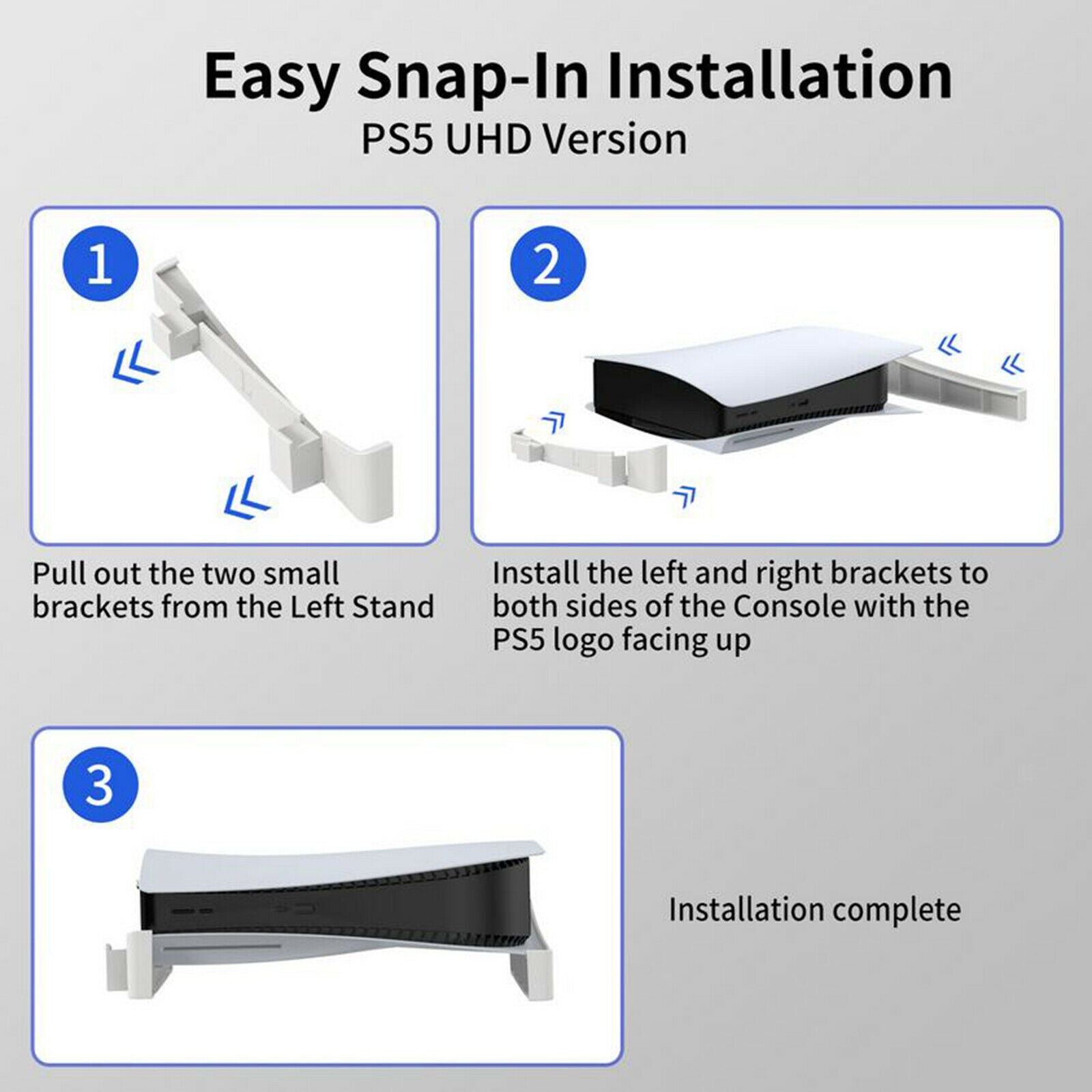 2x Horizontal Display Stand Stable Cooling Durable Storage Base for PS5