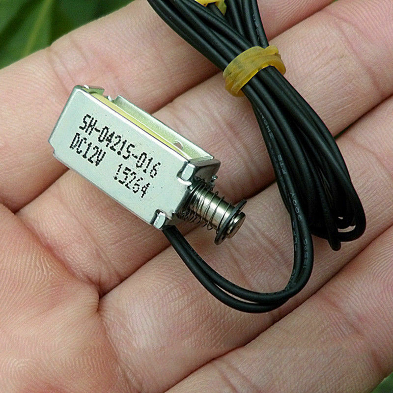 DC 12V Mini Solenoid Valve Push Pull Suction Type Spring Electromagnet 120mA L