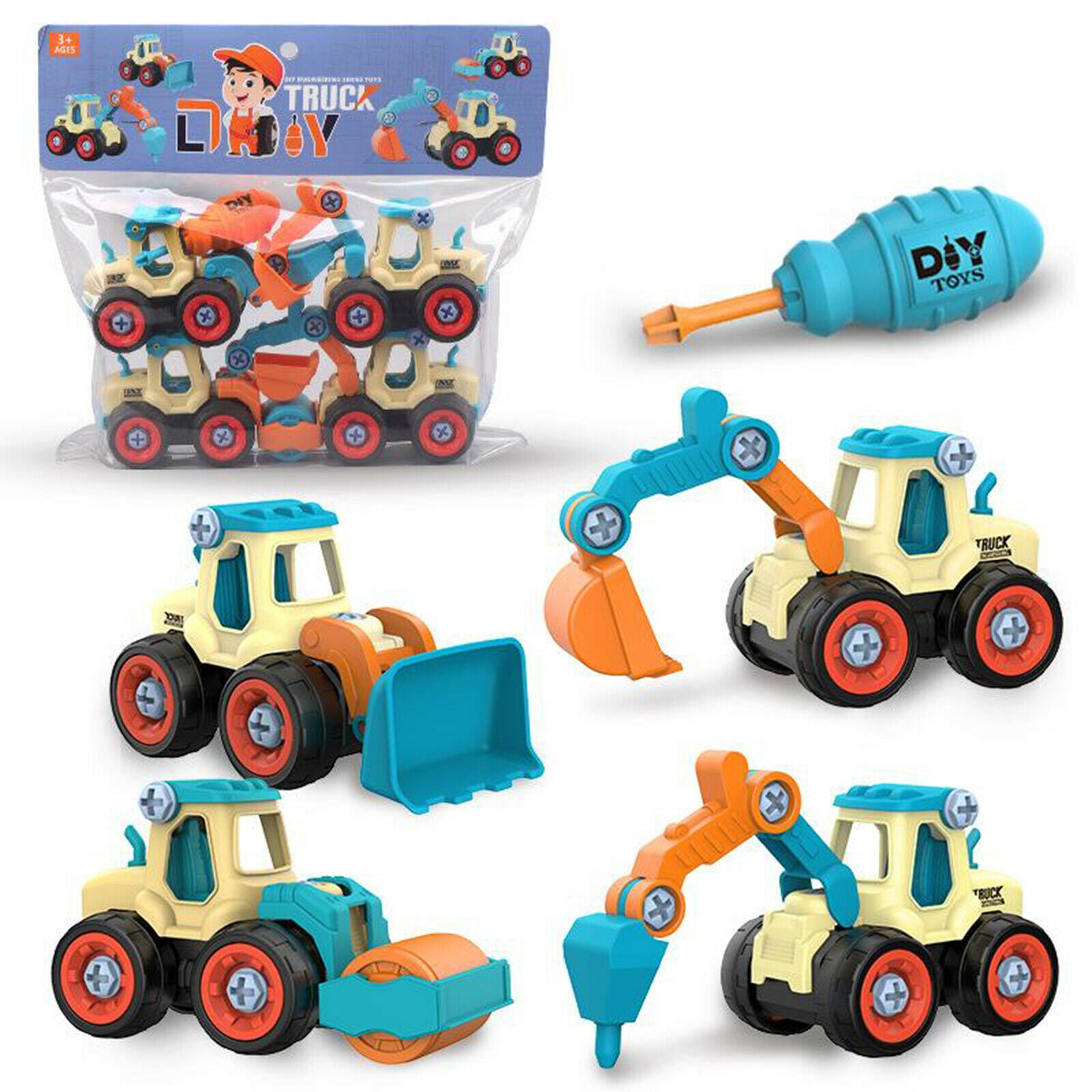 4pcs Nut Disassembly Loading Unloading Engineering Truck Tool Education Toys