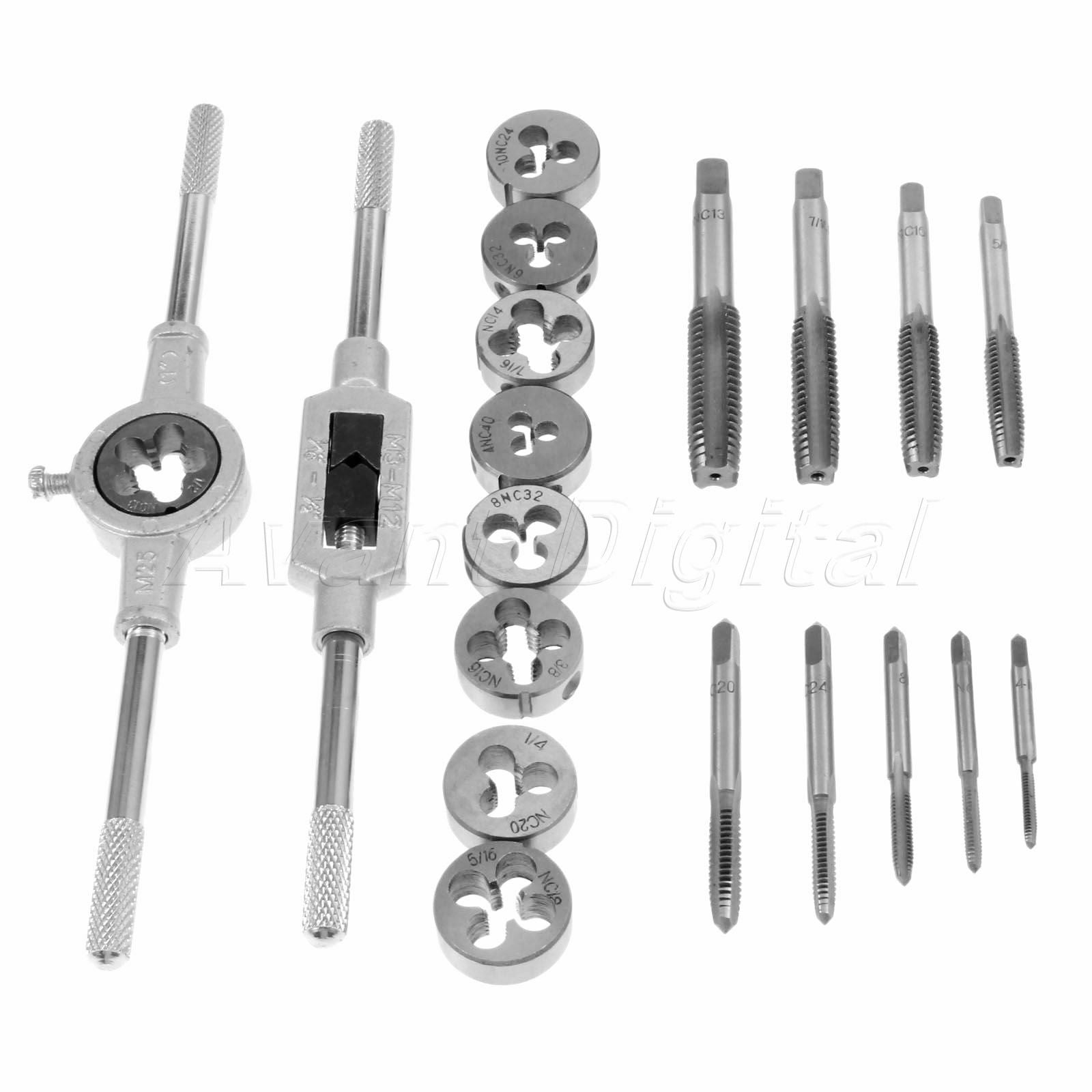 1 Set Woodworking Tool Kit Tapping Screw Tap & Threading Die & Wrench Holder