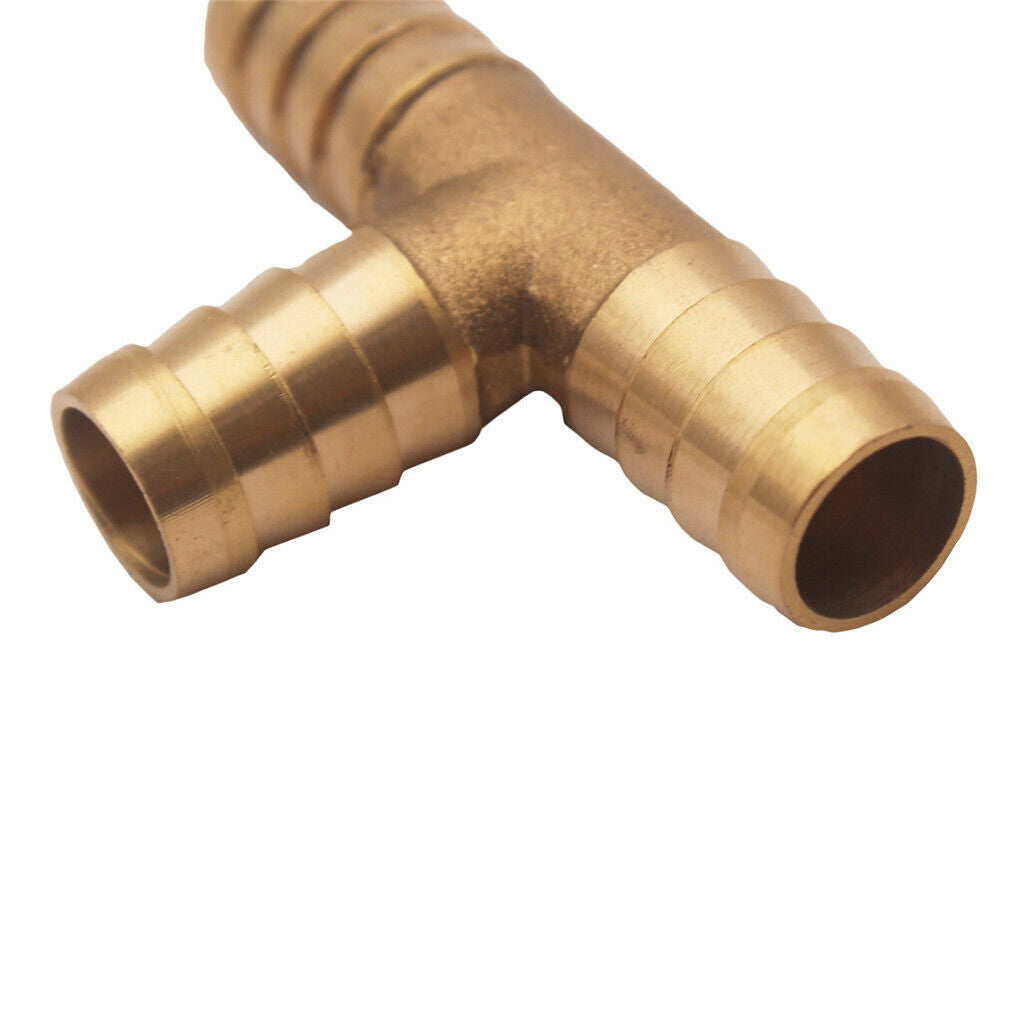 1/2" 12mm CAR HOSE BARB TEE Brass Pipe 3 WAY T Fitting Thread Gas Fuel Water