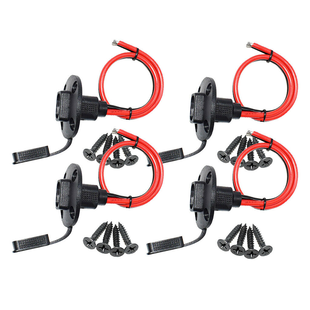 4Pcs Quick Connect 30cm SAE Socket Sidewall Port Cable Battery Charger