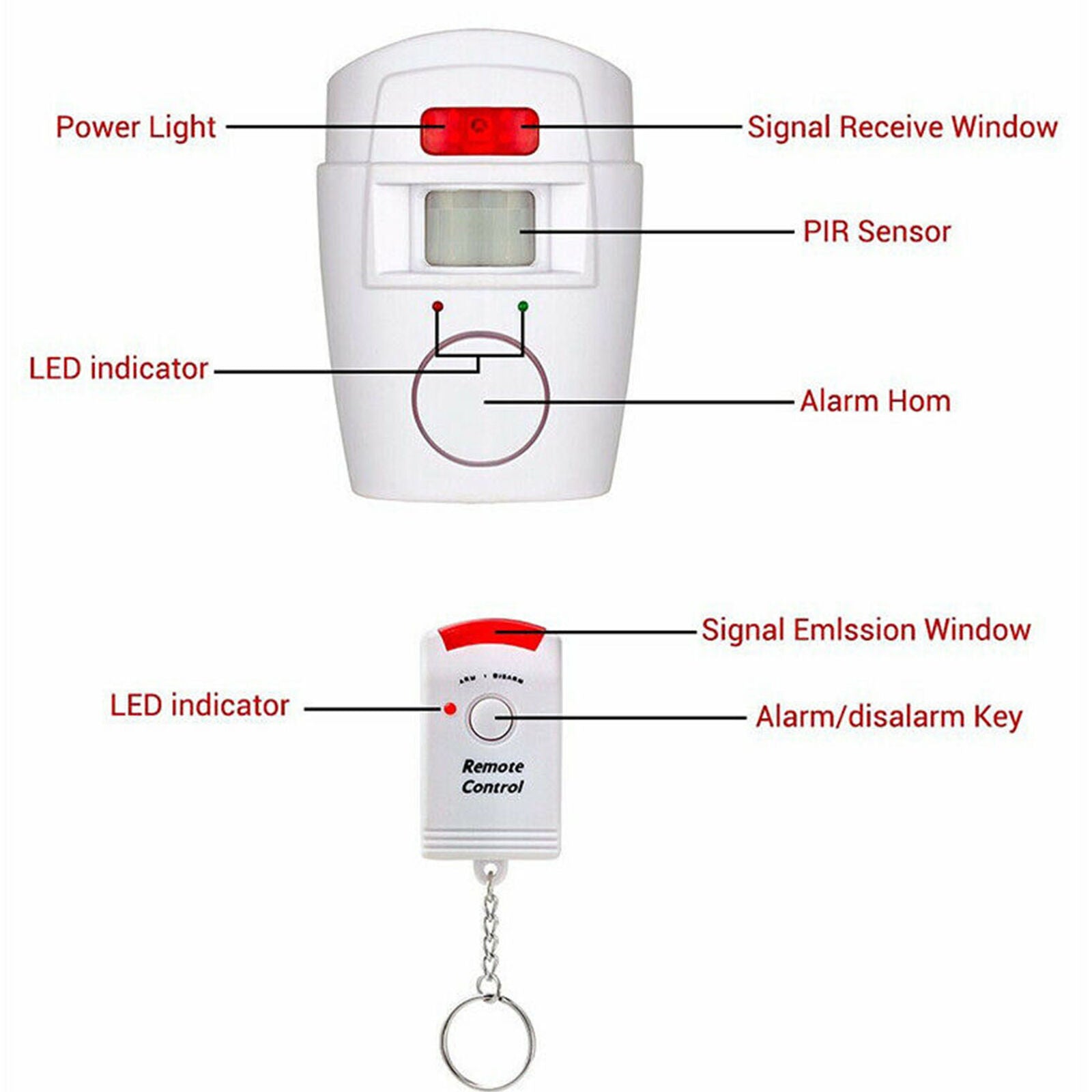 Home Security PIR MP Alert Infrared Sensor Anti-theft Motion Detector Alarm