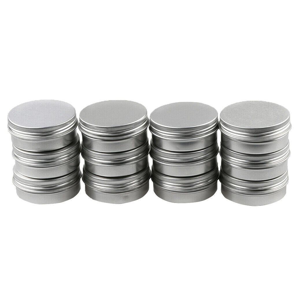 lots 24pcs Aluminum Round Screw Lid Cosmetic Lip Balm Tins Container 60g