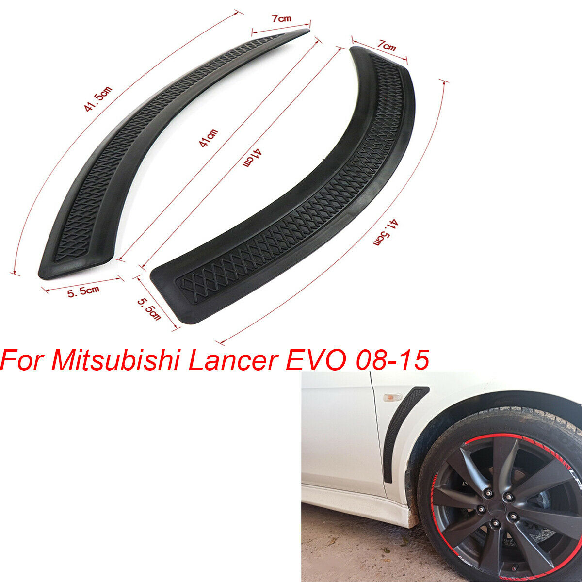 1 Pair Car Front Fender Side Vent Cover For 2008-2015 Mitsubishi Lancer EVO