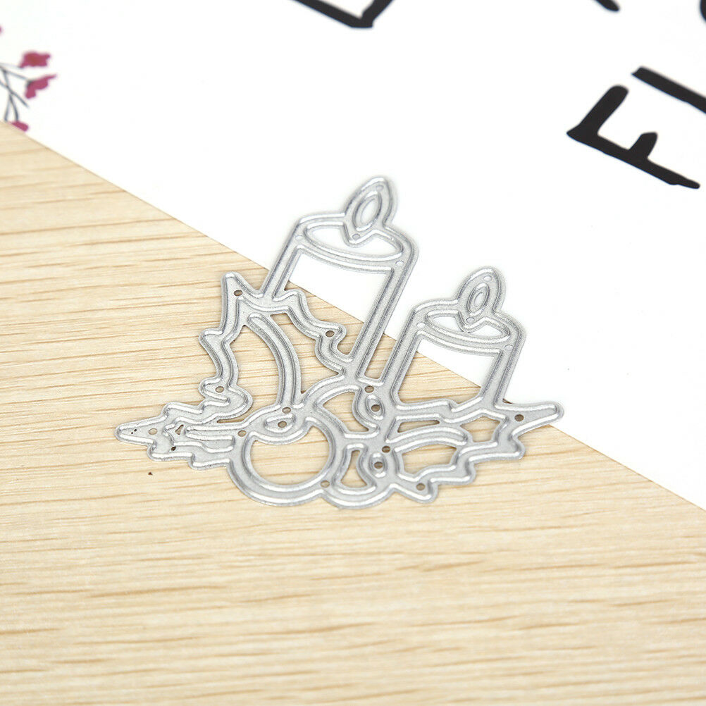 Xmas Candle Metal DIY Cut Die Stencil Scrapbook Album Paper Card Embossing.l8