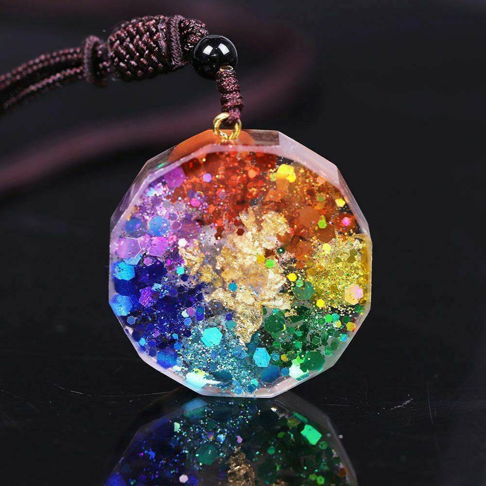 Orgonite Sri Yantra Pendant Necklace Sacred Geometry Chakra Energy Necklace US