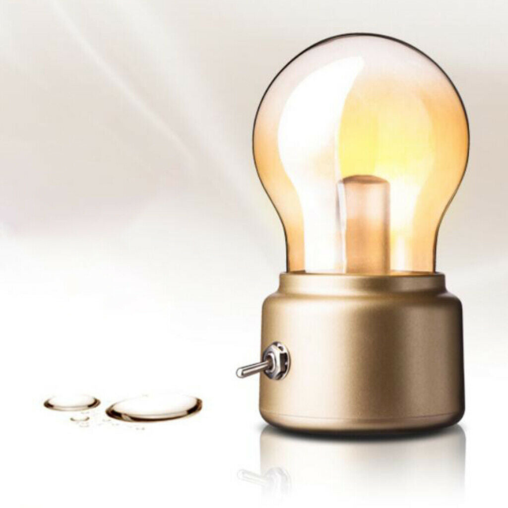 2x Small Retro Style Night Lamp USB Rechargable Atmosphere Lamp Glass Dome