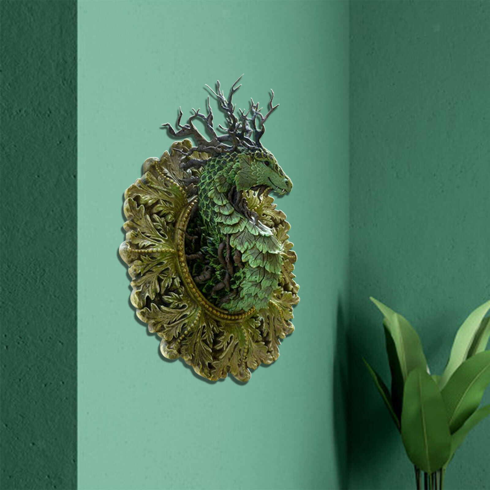 Dragon Wall Sculpture Decor Plaque for Home Indoor Patio Tree Ornaments