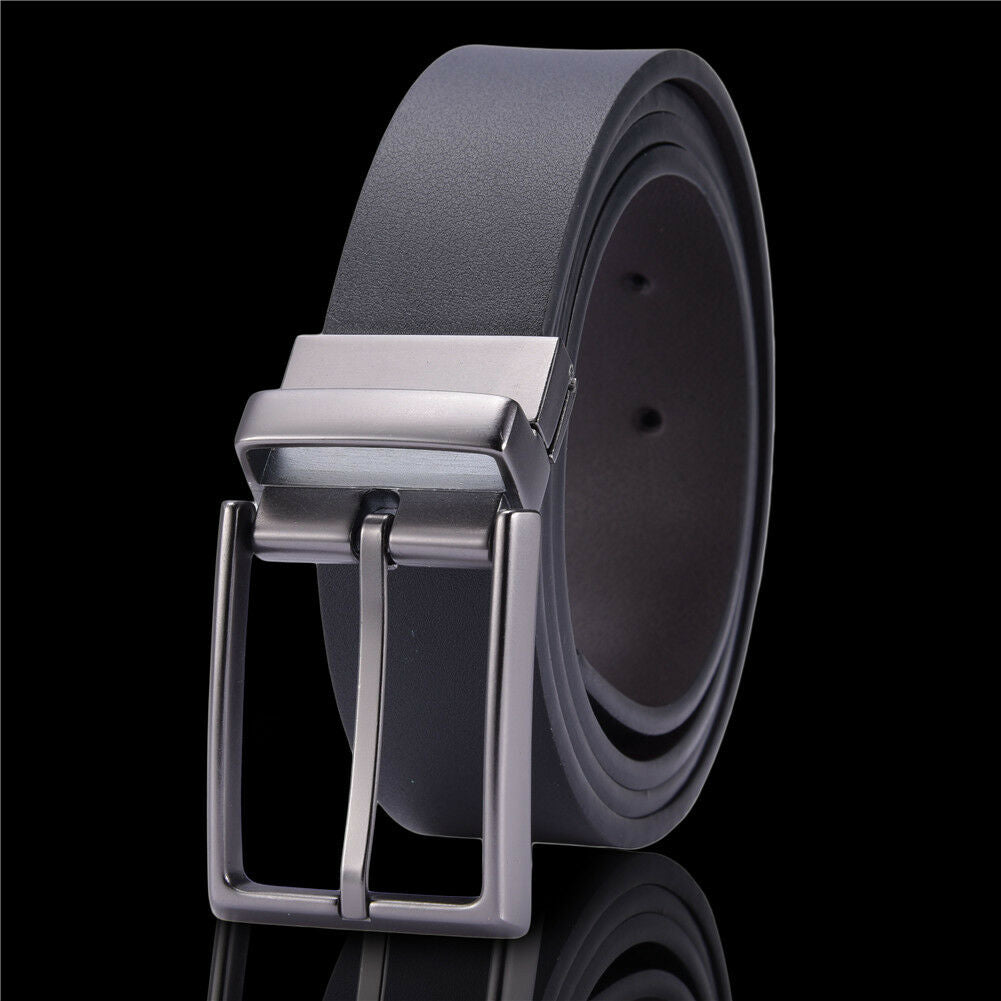Men's Reversible Leather Belt Classic & Fashion Designs Belts with Pin Buckle
