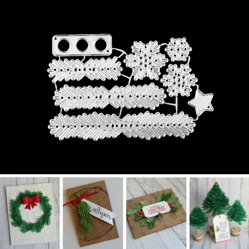 Metal Christmas Tree Wreath Cutting Dies Stencil Scrapbook DIY Paper Craf.l8