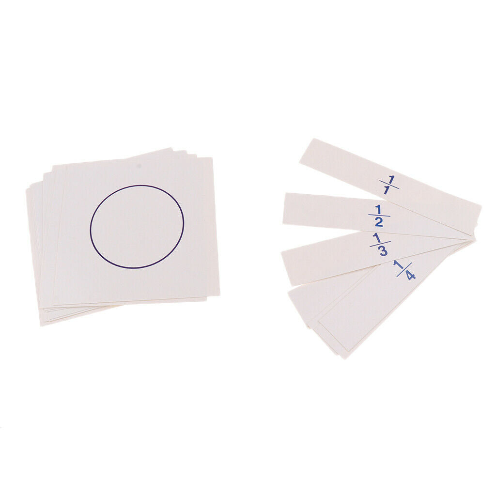 Kids Children Math Learning Cards Fraction For Montessori Educational 1 Set