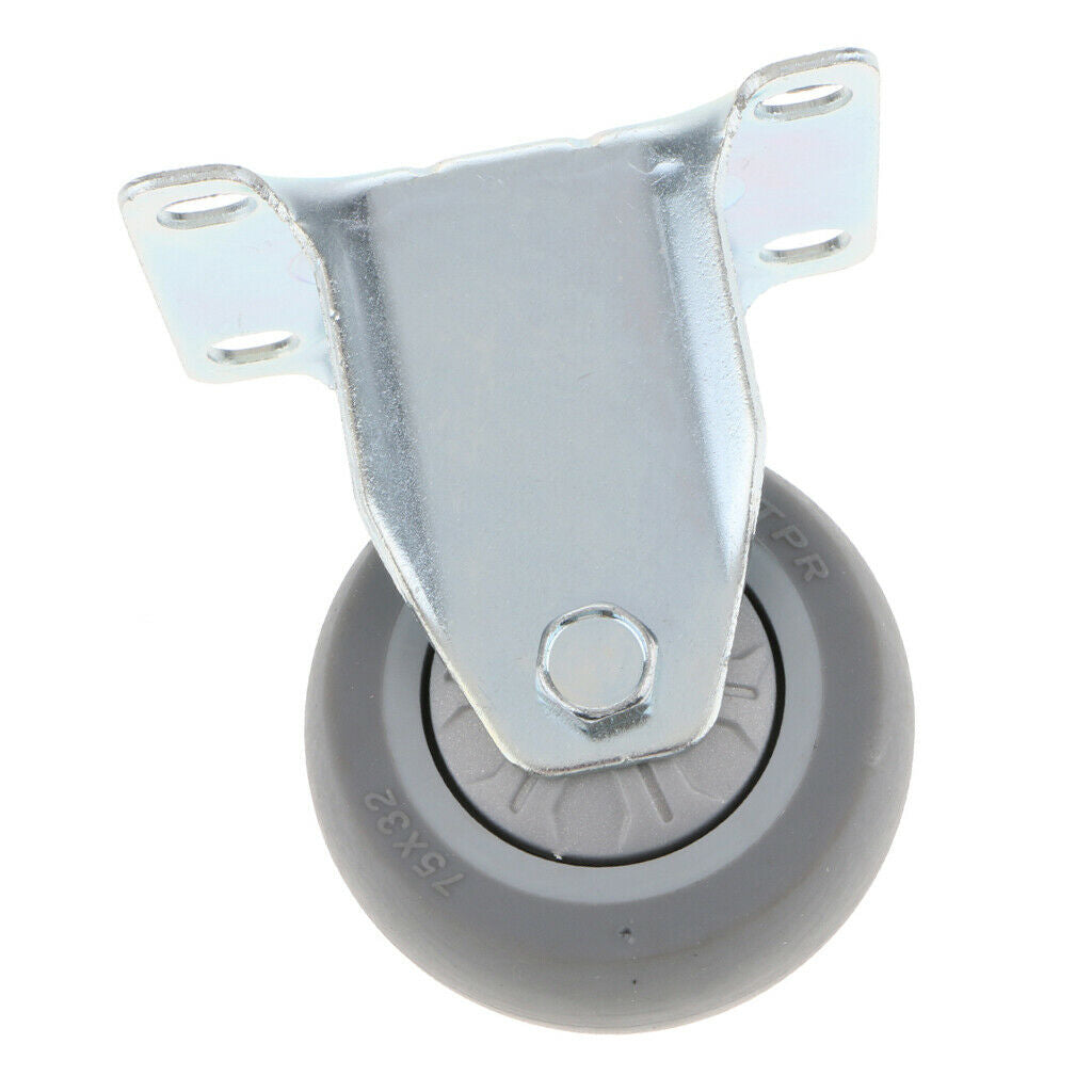 3 Inch / 75mm PTFE Heavy Duty Caster Wheel Top Plate Fixed Caster with 8.5mm Dia