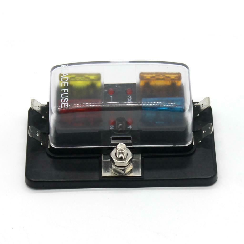 Car Boat Trailer Vehicle 4 Way Circuit ATC/ATO  Fuse Box Block Holder
