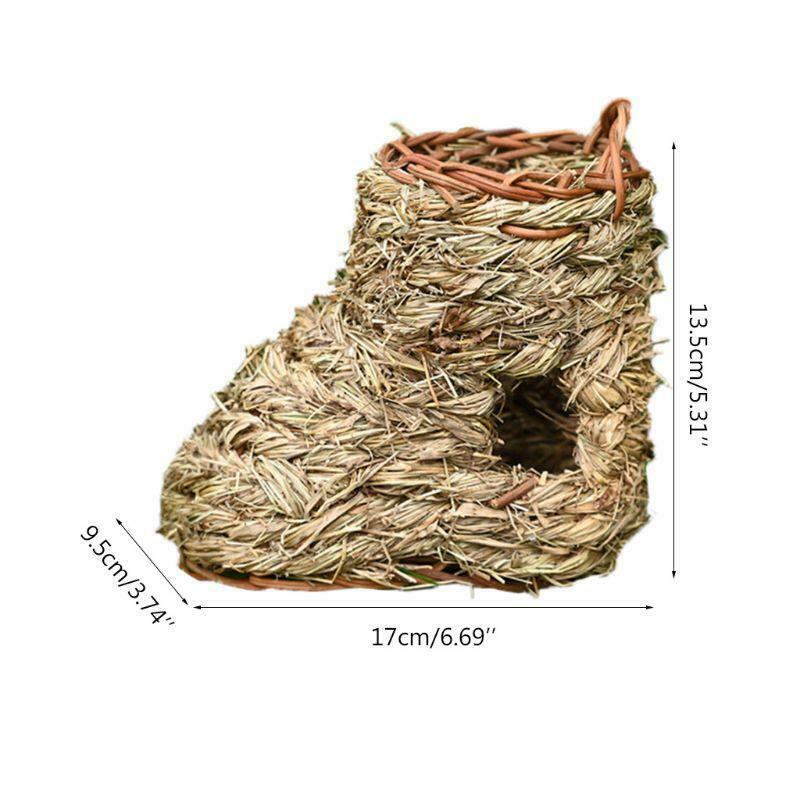 Bird Nest Grass Bird Hut Cage Outdoor Hanging Canaries Nest Hideaway for Finch