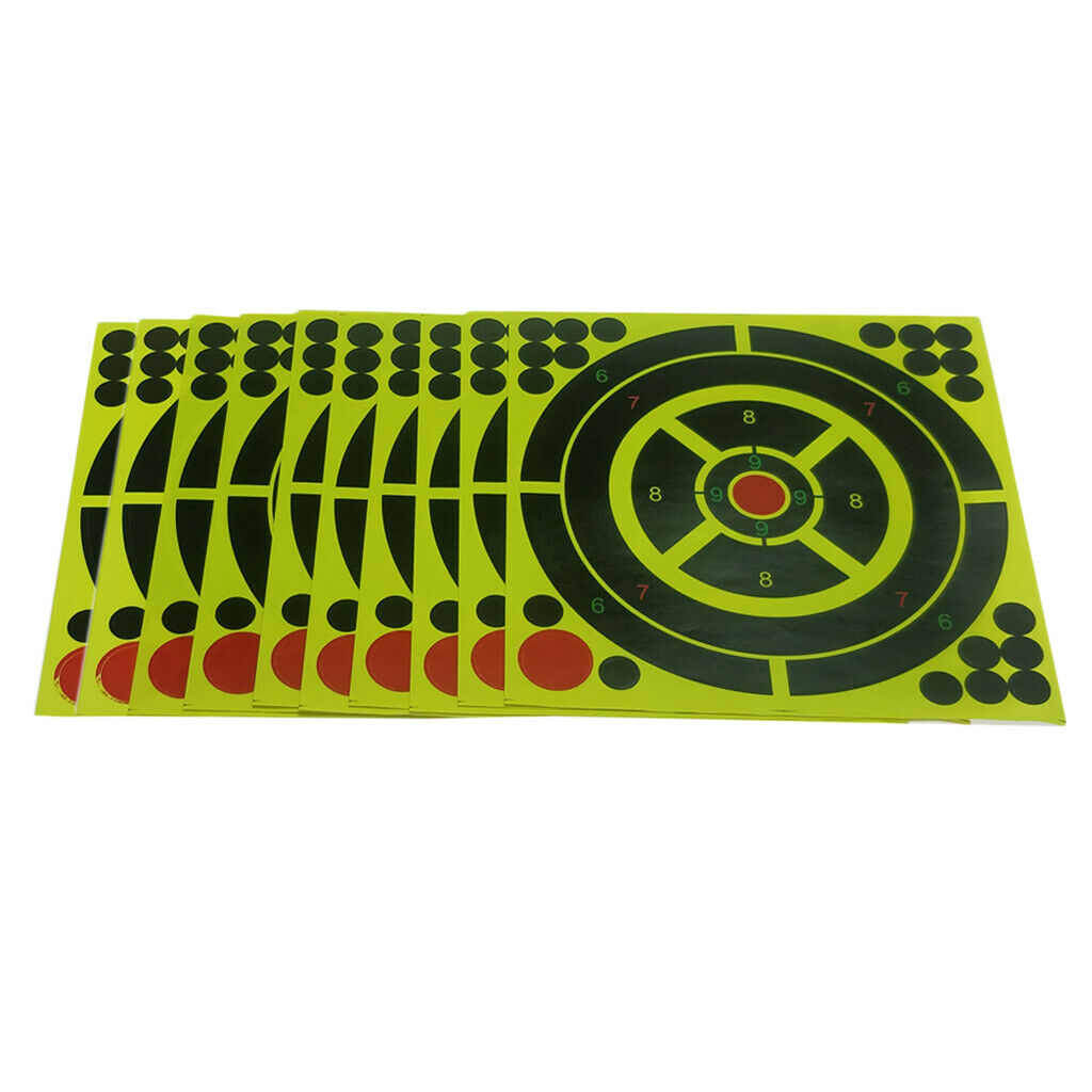 10 Pieces Shooting Training Paper Target Splatter Adhesive Stick 8x8inch