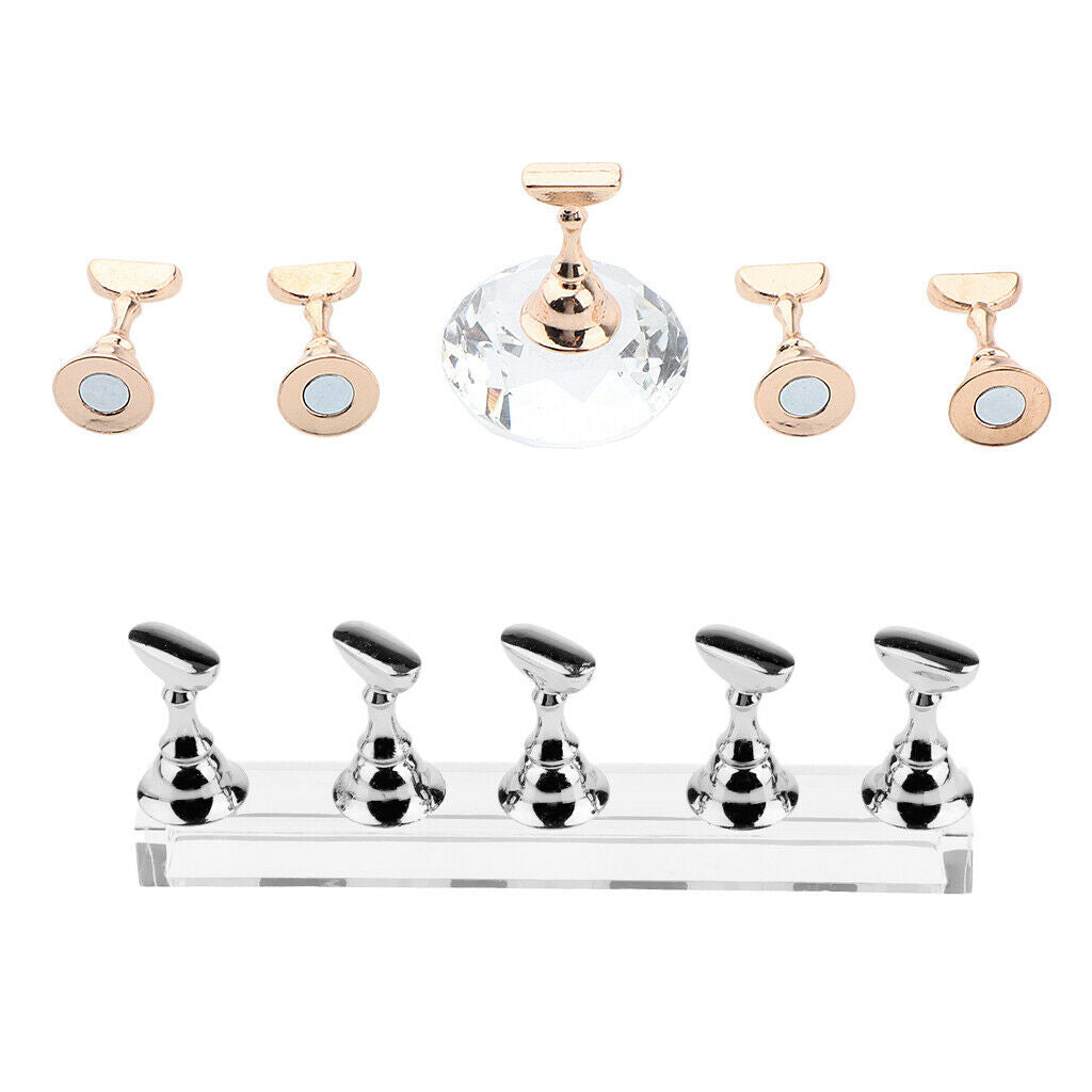 Nail Tips Holder Crystal Diamond Manicure DIY Stand Chessboard