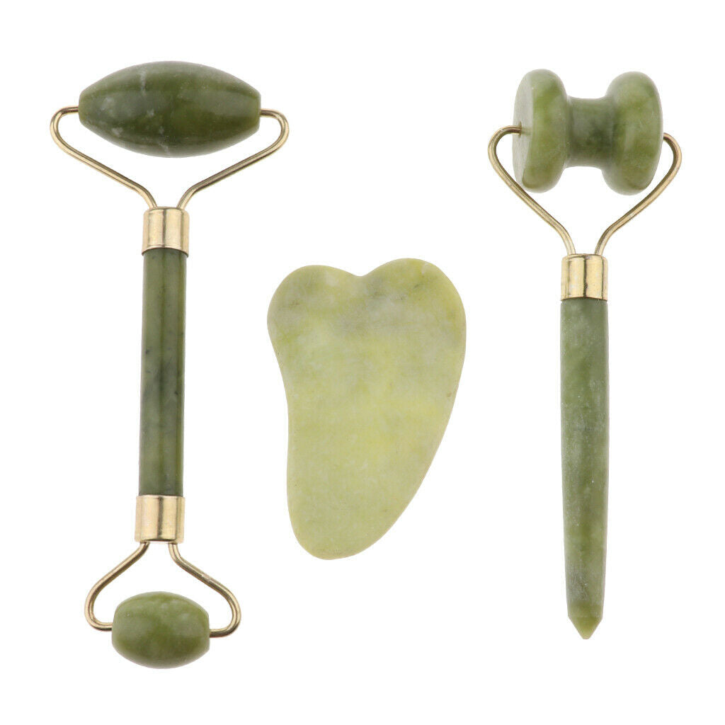 3 Sets Facial Jade Roller Gua Sha Massager for Face/Eye/Neck Lifting Tools